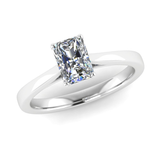 Harrogate Jewellers' PENNY Lab-Grown Classic Radiant Cut Solitaire Ring, showcasing a high-quality diamond on a white gold band, perfect for bespoke Yorkshire wedding jewellery.