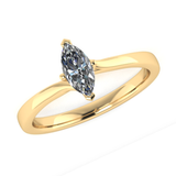 Harrogate Jewellers' TILLY ring with 0.75ct lab-grown marquise cut solitaire diamond, set in platinum on a white background, perfect for bespoke Yorkshire wedding.
