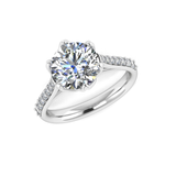 Harrogate Jewellers' JULIET engagement ring with six claw-set, lab-grown, round brilliant diamond, bespoke jewellery in Yorkshire.