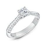 Diamond Set Knife-Edge Round Brilliant Cut Diamond Engagement Ring by Harrogate Jewellers, a bespoke jewellery piece from Yorkshire, perfect for lab grown diamond wedding rings.