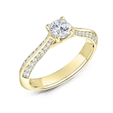 Diamond Set Knife-Edge Round Brilliant Cut Engagement Ring from Harrogate Jewellers, bespoke jewellery in Yorkshire, perfect for weddings, featuring lab grown diamonds.