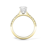 Tapered Claw Set Oval Cut Diamond Engagement Ring by Harrogate Jewellers, featuring lab grown diamonds, bespoke jewellery design, ideal for weddings in Harrogate, Yorkshire.