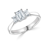Emerald Cut Diamond Trilogy Three Stone Ring 1.00ct from Harrogate Jewellers, a bespoke jewellery piece perfect for engagements, weddings, or lab grown diamond enthusiasts in Yorkshire.