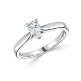 Classic Pear Cut Solitaire Diamond Engagement Ring by Harrogate Jewellers, bespoke jewellery in Yorkshire. Lab grown diamond wedding ring.