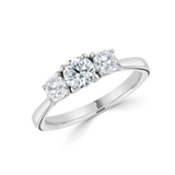 Round Brilliant Cut Diamond Trilogy Ring 1.00ct from Harrogate Jewellers, perfect for bespoke engagement or wedding rings in Yorkshire, featuring lab grown diamonds.