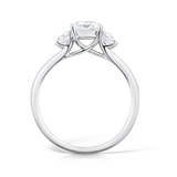 Emerald and Round Brilliant Cut Diamond Trilogy Ring 0.80ct from Harrogate Jewellers, a bespoke jewellery piece perfect for engagements or weddings in Yorkshire.