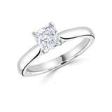 Harrogate Jewellers' Classic Cushion Cut Solitaire Diamond Engagement Ring, bespoke lab-grown diamond set in a silver band, perfect for weddings in Yorkshire.