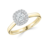 Cushion Cut Claw Set Diamond Halo Engagement Ring by Harrogate Jewellers, a bespoke jewellery piece with lab grown diamonds, perfect for weddings in Yorkshire.