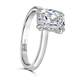 Lab-Grown Cushion Cut Diamond Solitaire Engagement Ring Double Claw Setting | The Ivy Ring
