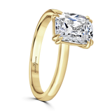 Lab-Grown Cushion Cut Diamond Solitaire Engagement Ring Double Claw Setting | The Ivy Ring