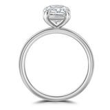 Lab-Grown Cushion Cut Diamond Solitaire Engagement Ring Double Claw Setting | The Ivy Ring