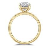 Lab-Grown Cushion Cut Diamond Solitaire Engagement Ring Double Claw Setting | The Ivy Ring