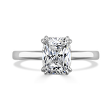 Lab-Grown Cushion Cut Diamond Solitaire Engagement Ring Double Claw Setting | The Ivy Ring