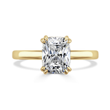 Lab-Grown Cushion Cut Diamond Solitaire Engagement Ring Double Claw Setting | The Ivy Ring