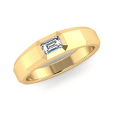 Emerald Cut Diamond Signet Ring by Harrogate Jewellers, a bespoke jewellery piece made of platinum, featuring a natural, earth-mined diamond, ideal for engagement or wedding in Yorkshire.