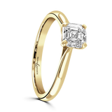 Lab-Grown Asscher Cut Diamond Solitaire Engagement Ring Four Claw Setting | The Audrey Ring
