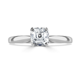 Lab-Grown Asscher Cut Diamond Solitaire Engagement Ring Four Claw Setting | The Audrey Ring
