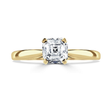 Lab-Grown Asscher Cut Diamond Solitaire Engagement Ring Four Claw Setting | The Audrey Ring