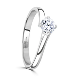 Lab-Grown Round Brilliant Cut Diamond Engagement Ring Twist Compass Setting | The Olivia Ring