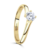 Lab-Grown Round Brilliant Cut Diamond Engagement Ring Twist Compass Setting | The Olivia Ring
