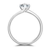 Lab-Grown Round Brilliant Cut Diamond Engagement Ring Twist Compass Setting | The Olivia Ring
