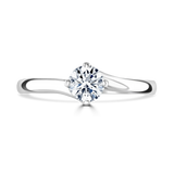 Lab-Grown Round Brilliant Cut Diamond Engagement Ring Twist Compass Setting | The Olivia Ring
