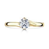 Lab-Grown Round Brilliant Cut Diamond Engagement Ring Twist Compass Setting | The Olivia Ring