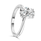 Platinum 3.00ct Oval Cut Lab-Grown Diamond Solitaire Engagement Ring | E/VS1
