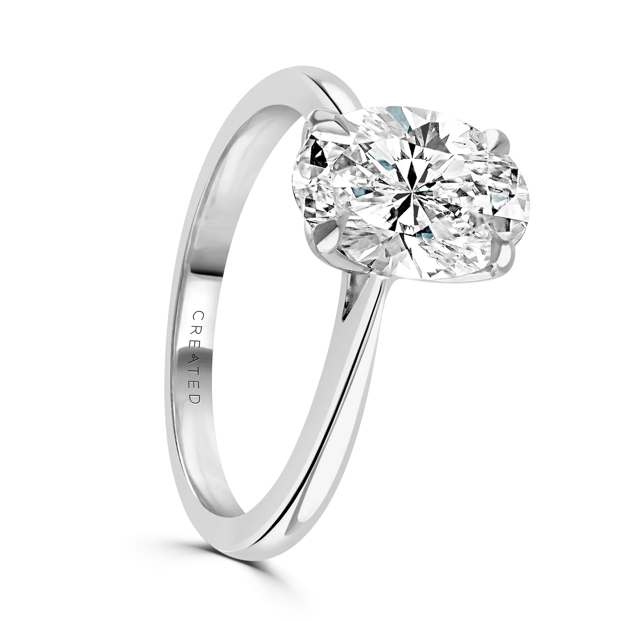 Platinum 3.00ct Oval Cut Lab-Grown Diamond Solitaire Engagement Ring | E/VS1
