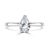 Lab-Grown Pear Cut Solitaire Engagement Ring | Three Claw Setting | The Arya Ring