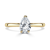 Lab-Grown Pear Cut Solitaire Engagement Ring | Three Claw Setting | The Arya Ring