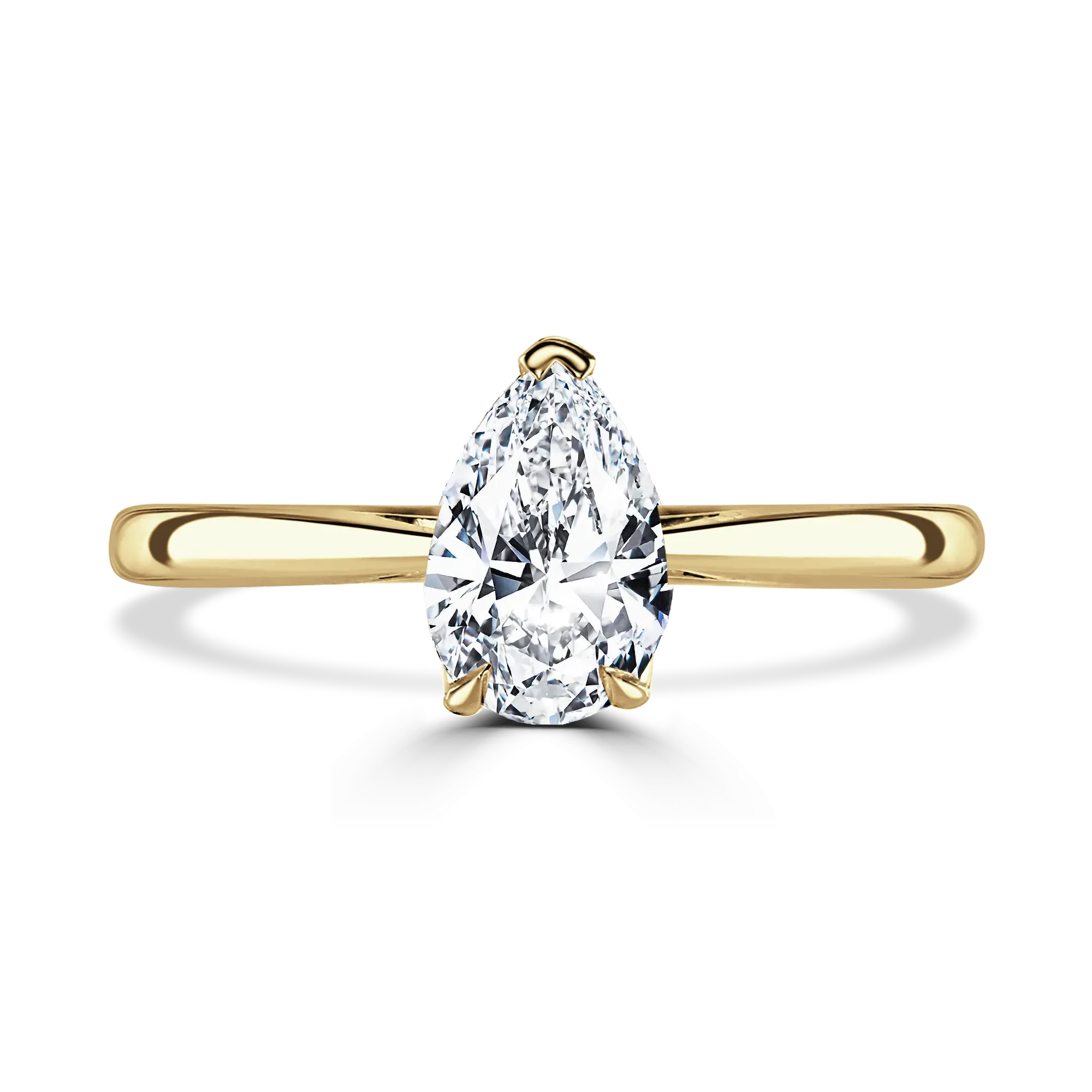 Lab-Grown Pear Cut Solitaire Engagement Ring | Three Claw Setting | The Arya Ring