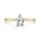 Lab-Grown Pear Cut Solitaire Engagement Ring | Three Claw Setting | The Arya Ring