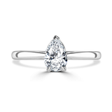 Lab-Grown Pear Cut Solitaire Engagement Ring | Three Claw Setting | The Arya Ring