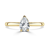 Lab-Grown Pear Cut Solitaire Engagement Ring | Three Claw Setting | The Arya Ring
