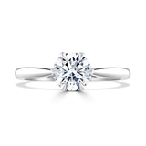 Lab-Grown Round Brilliant Cut Diamond Solitaire Six Claw Engagement Ring | The Estelle Ring