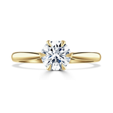 Lab-Grown Round Brilliant Cut Diamond Solitaire Six Claw Engagement Ring | The Estelle Ring