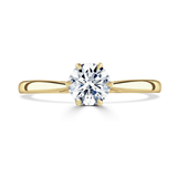 Lab-Grown Round Brilliant Cut Diamond Solitaire Six Claw Engagement Ring | The Estelle Ring