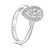 Lab-Grown Pear Cut Vintage Halo Engagement Ring | The Abbie Ring