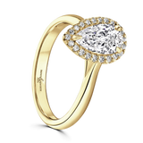 Lab-Grown Pear Cut Vintage Halo Engagement Ring | The Abbie Ring