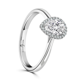 Lab-Grown Pear Cut Vintage Halo Engagement Ring | The Abbie Ring
