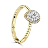 Lab-Grown Pear Cut Vintage Halo Engagement Ring | The Abbie Ring