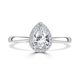 Lab-Grown Pear Cut Vintage Halo Engagement Ring | The Abbie Ring