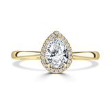 Lab-Grown Pear Cut Vintage Halo Engagement Ring | The Abbie Ring