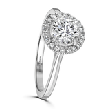 Lab-Grown Round Brilliant Cut Diamond Halo Engagement Ring | The Cora Ring