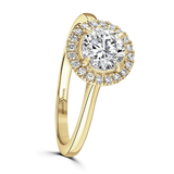 Lab-Grown Round Brilliant Cut Diamond Halo Engagement Ring | The Cora Ring