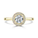 Lab-Grown Round Brilliant Cut Diamond Halo Engagement Ring | The Cora Ring