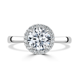 Lab-Grown Round Brilliant Cut Diamond Halo Engagement Ring | The Cora Ring