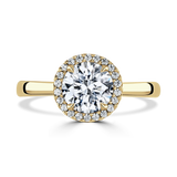 Lab-Grown Round Brilliant Cut Diamond Halo Engagement Ring | The Cora Ring