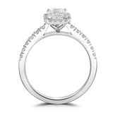 Lab-Grown Emerald Cut Diamond Halo Engagement Ring | The Connie Ring